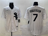 Men's Chicago White Sox #7 Tim Anderson White Cool Base Stitched Jersey,baseball caps,new era cap wholesale,wholesale hats